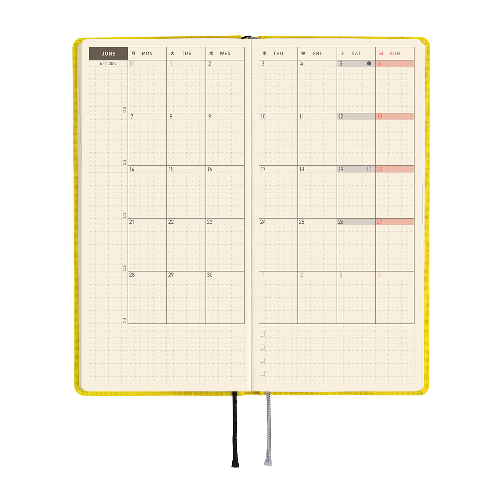 Weeks 2027 englisch – Colors: Canaria Yellow | Hobonichi