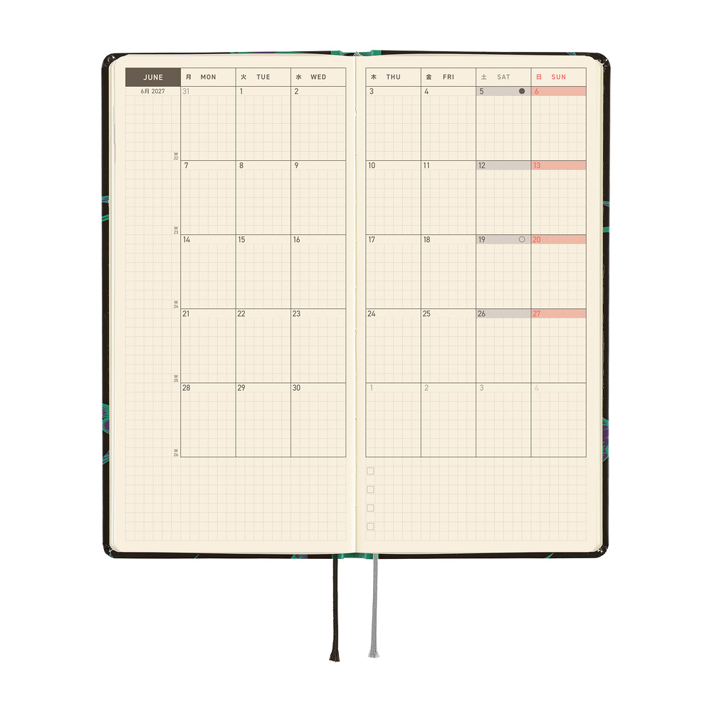Weeks 2027 englisch – Natal Design: Lucky Swallow | Hobonichi