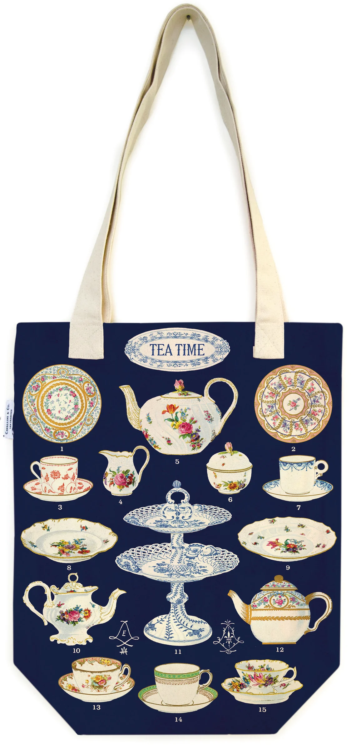 Tea Time - Vintage Baumwoll-Tragetasche von Cavallini