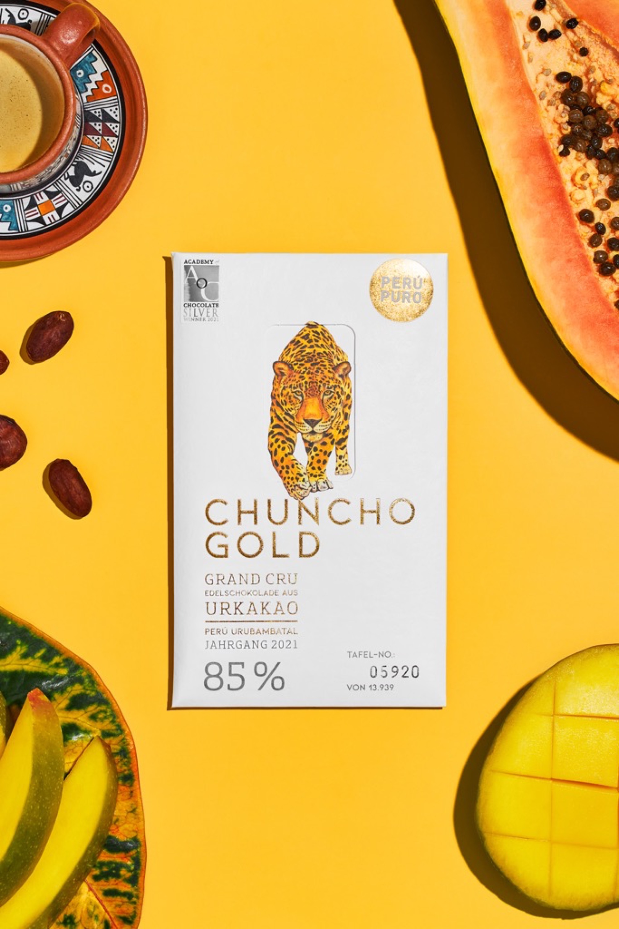 Chuncho Gold - 85% - GRAND CRU Edelschokolade aus Urkakao - Perù Puro Chuncho Gold - 85% - GRAND CRU Edelschokolade aus Urkakao - Perù Puro