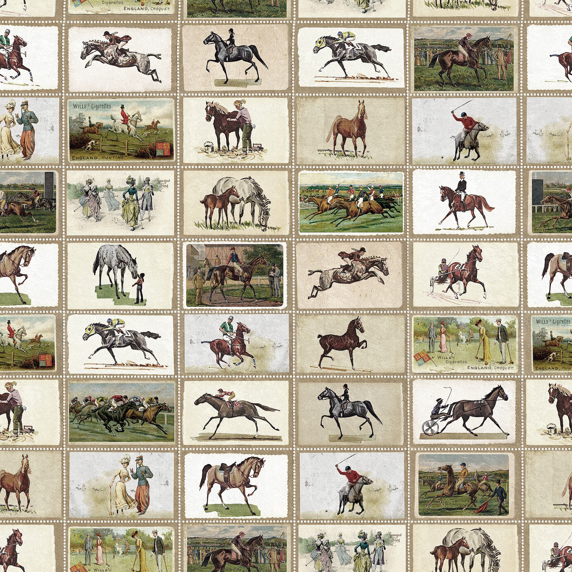 Tapete ENGLISH EQUESTRIAN STAMPS