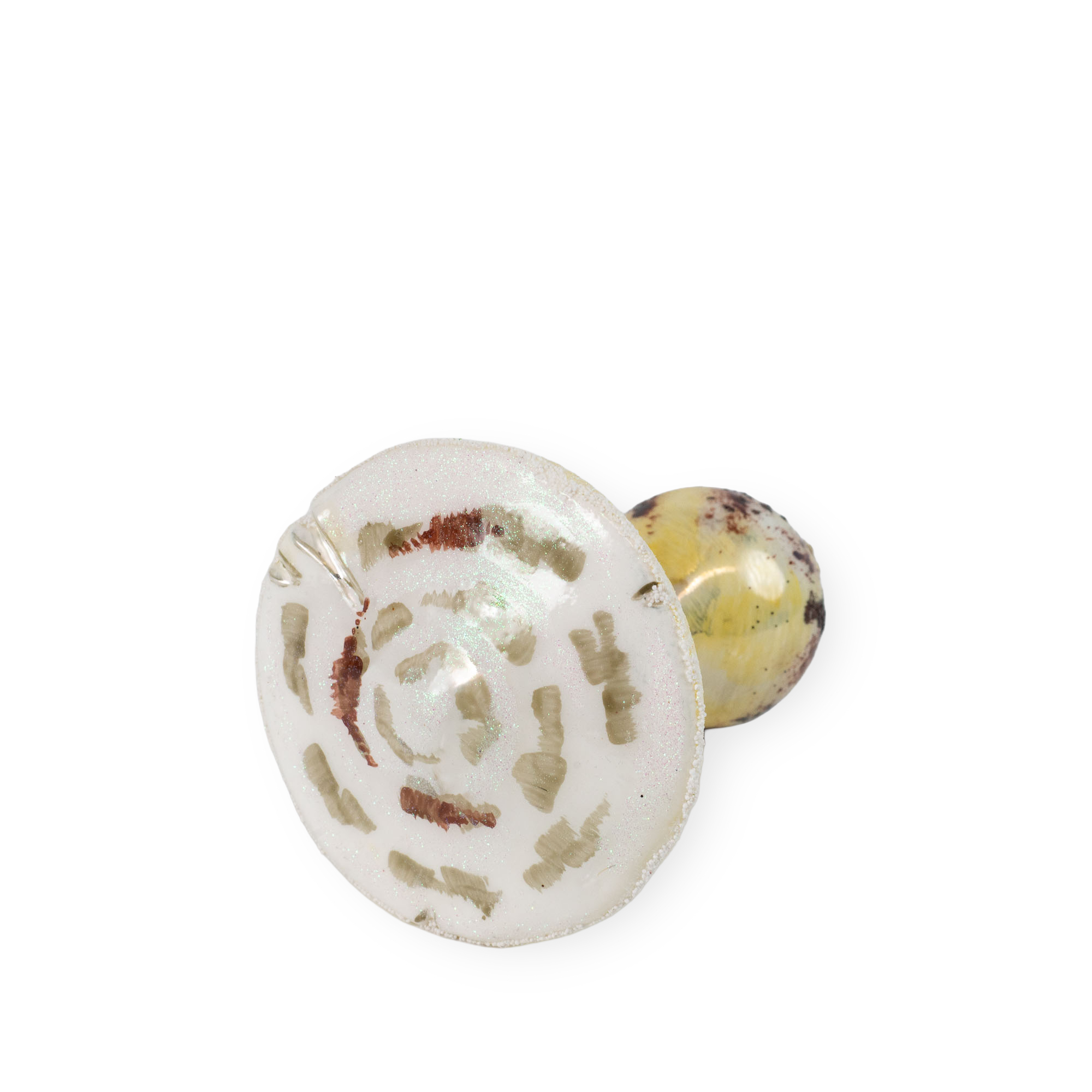 Gelber Knollenblätterpilz - Christbaumschmuck - Freigeformte Glaskunst aus Polen