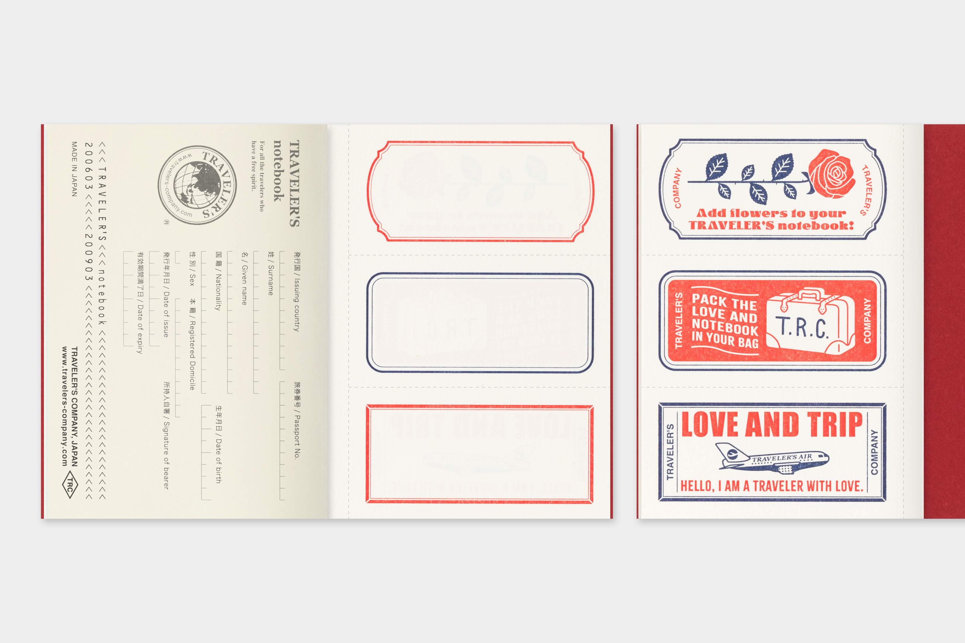 TRAVELER'S Notebook Refill Passport "Love and Trip" - Limited Edition - ***Preorder / Vorbestellung***