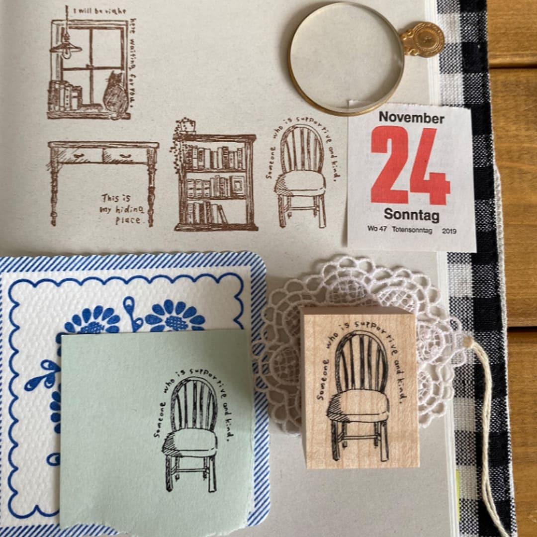"Chair" - kubomi no ki - Japanischer Stempel