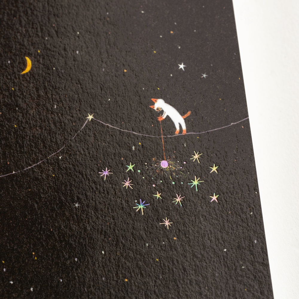 Notizbuch kariert A6 – Hiroko Kubota: Another night of falling star sparklers | Hobonichi