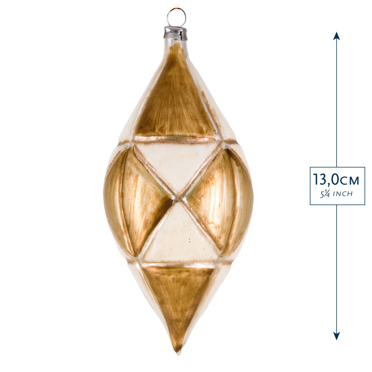 Art Déco Edition "Creme - Gold“ - 10 Teile - Christbaumschmuck aus Glas