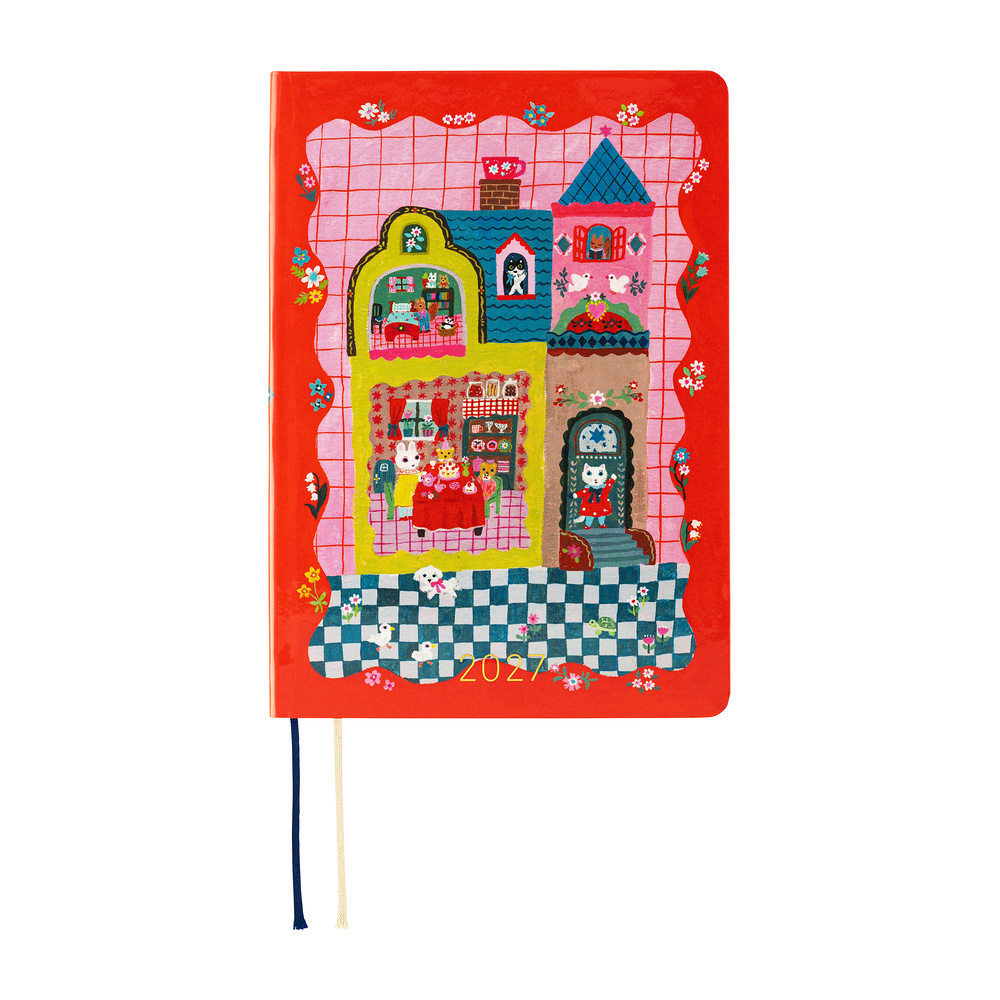 HON A6 2027 englisch – Yumi Kitagishi: White Cat and Rabbit’s Tea Room | Hobonichi