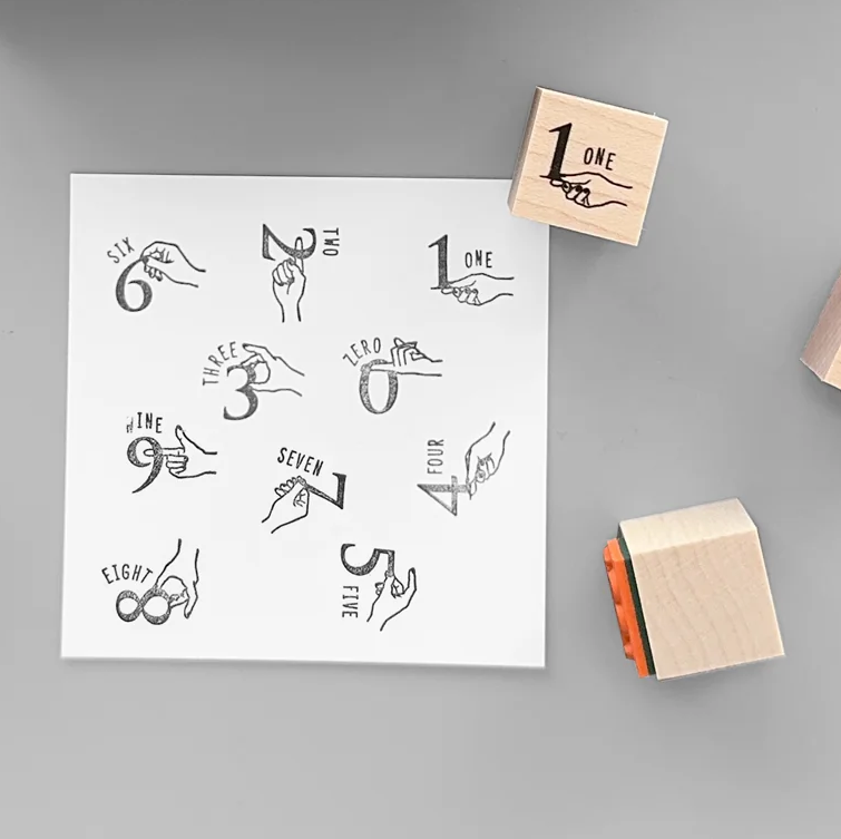 Alphabet und Zahlen mit Hand - Knoopworks - Japanischer Stempel