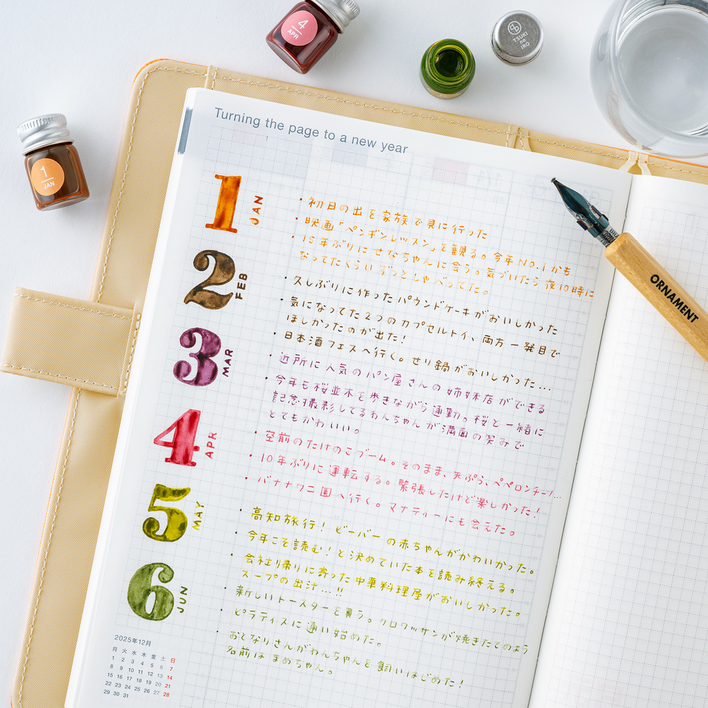 Mini-Tintenset – Kakimori x TSUKI no IRO: Jan–Jun | Hobonichi