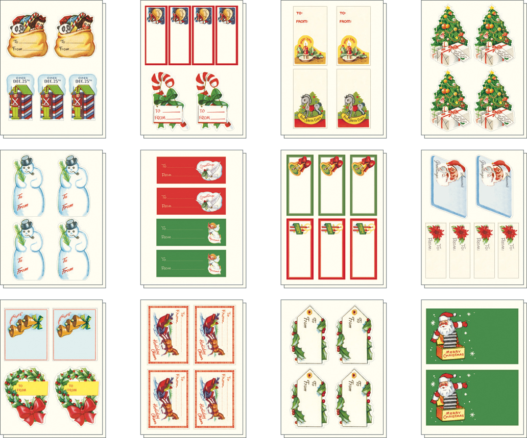 Vintage Christmas 2 Stickers - Cavallini Vintage Christmas 2 Stickers - Cavallini