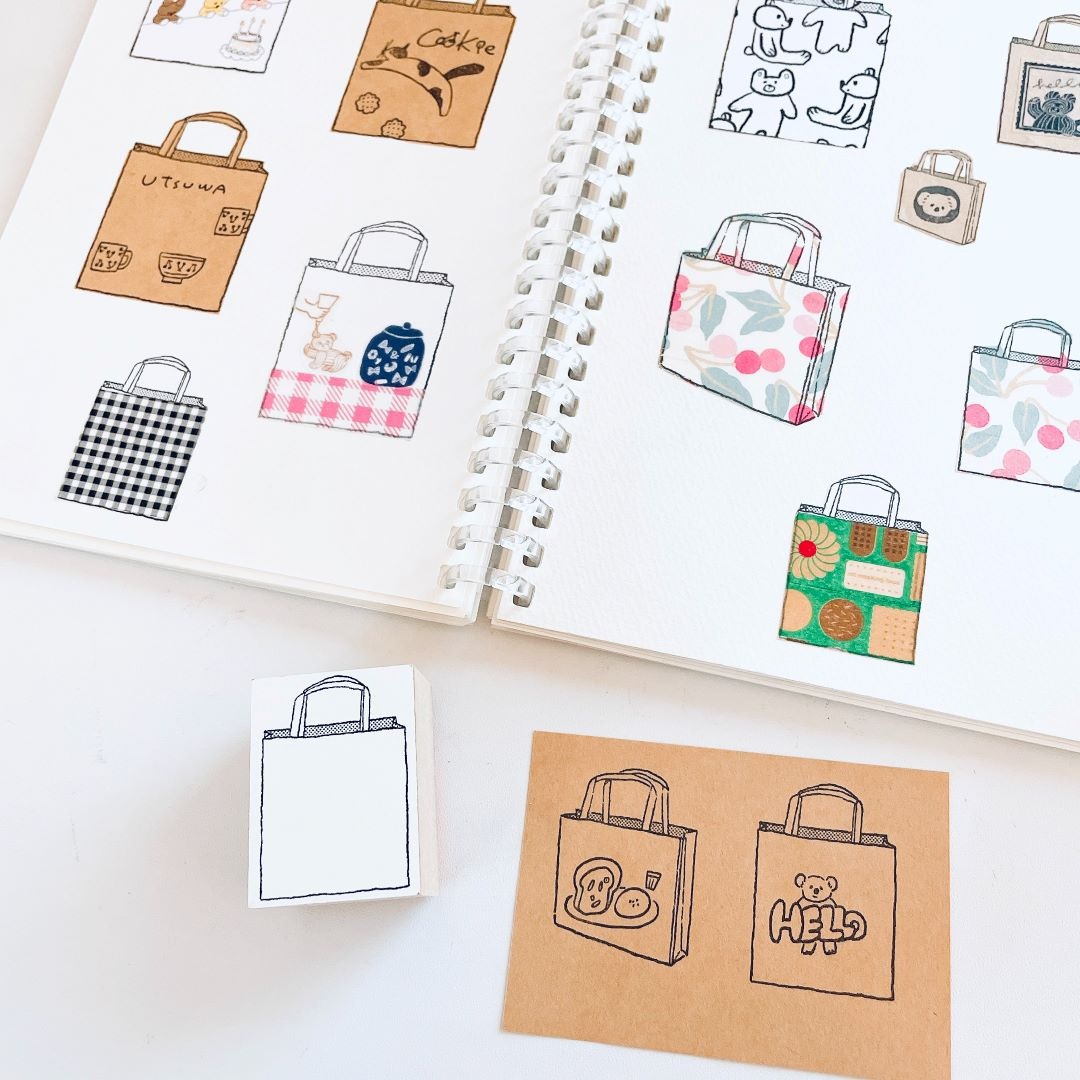 "Paper bag M-a" - Nico Recipe - Japanischer Stempel