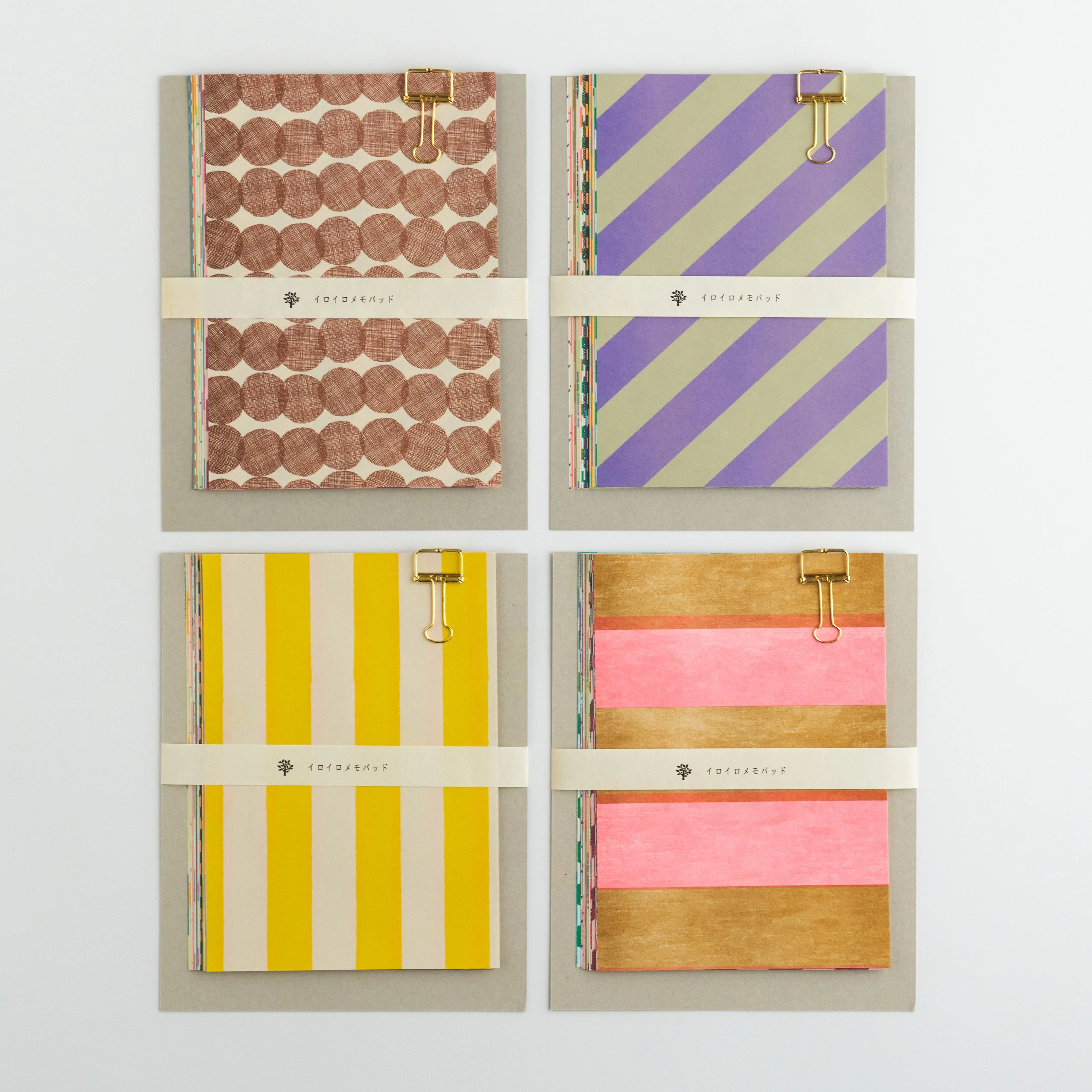 Iroiro Memo Pad Polka Dot Stripes - L - Mizushima