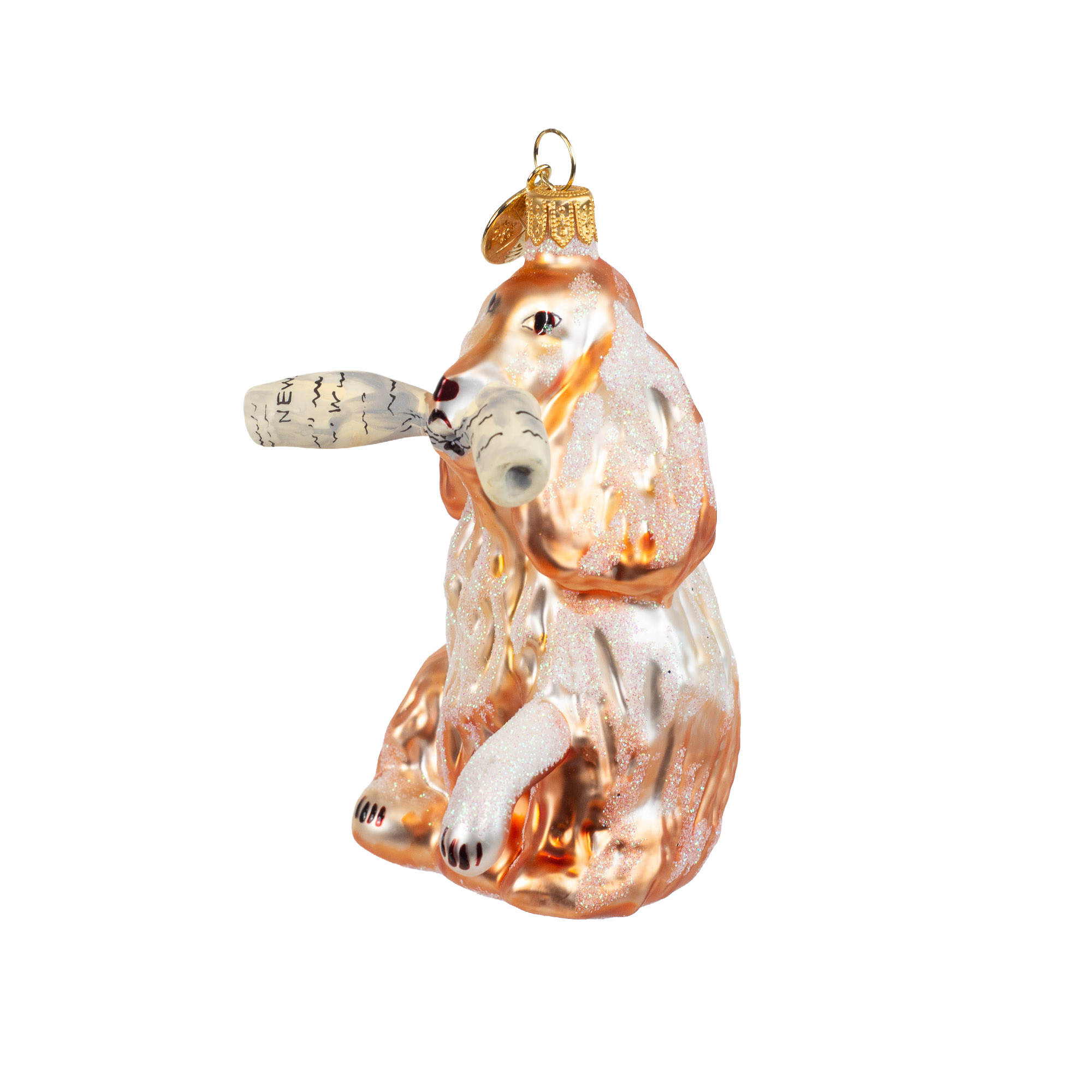 Cocker Spaniel mit Zeitung - Christbaumschmuck - Glaskunst aus Polen