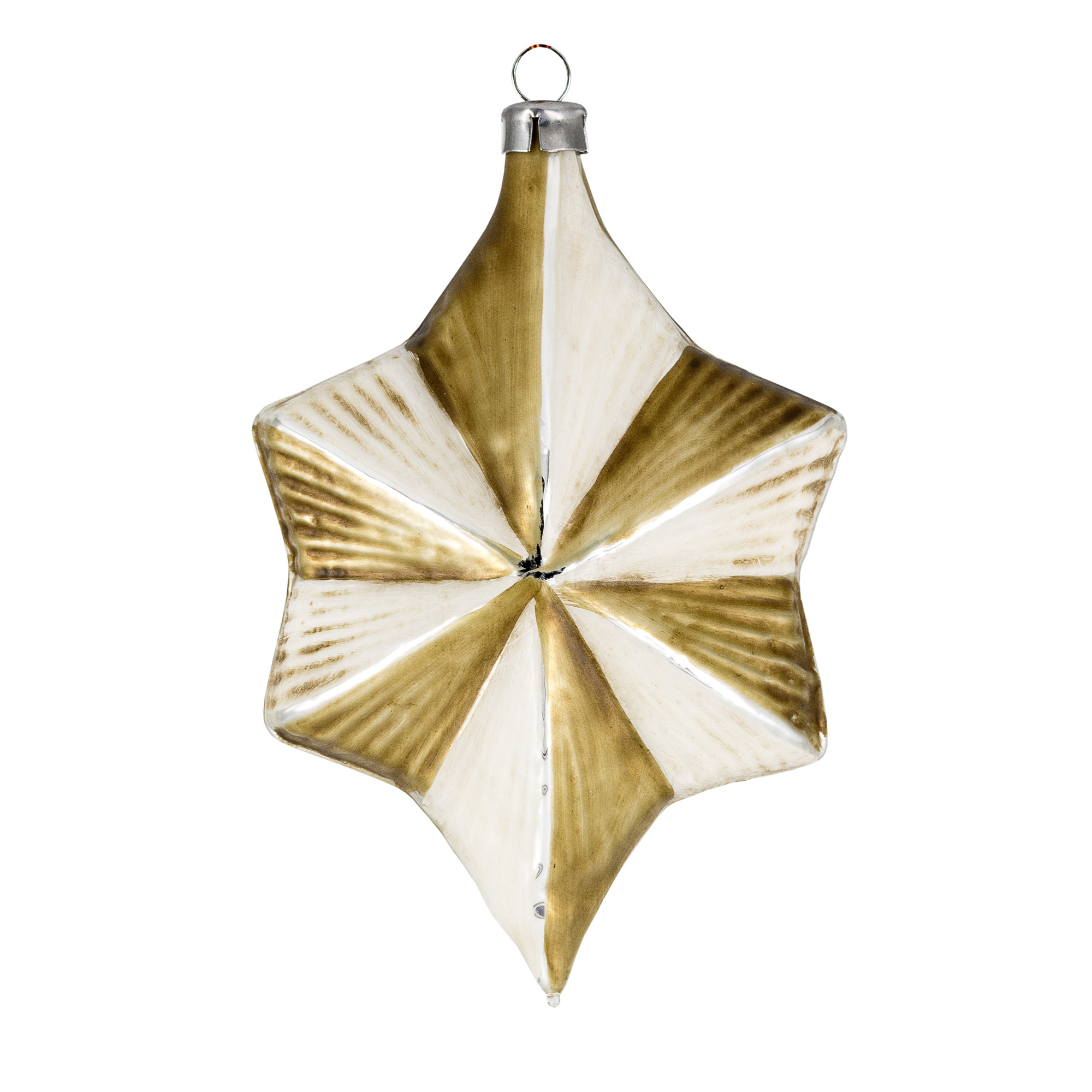 Art Déco Edition "Creme - Gold“ - 10 Teile - Christbaumschmuck aus Glas