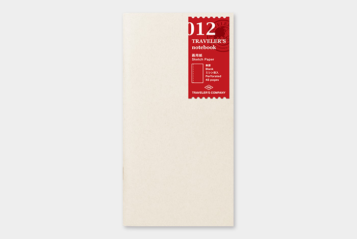 012 - Skizzenpapier, perforiert - TRAVELER'S Notebook Refill