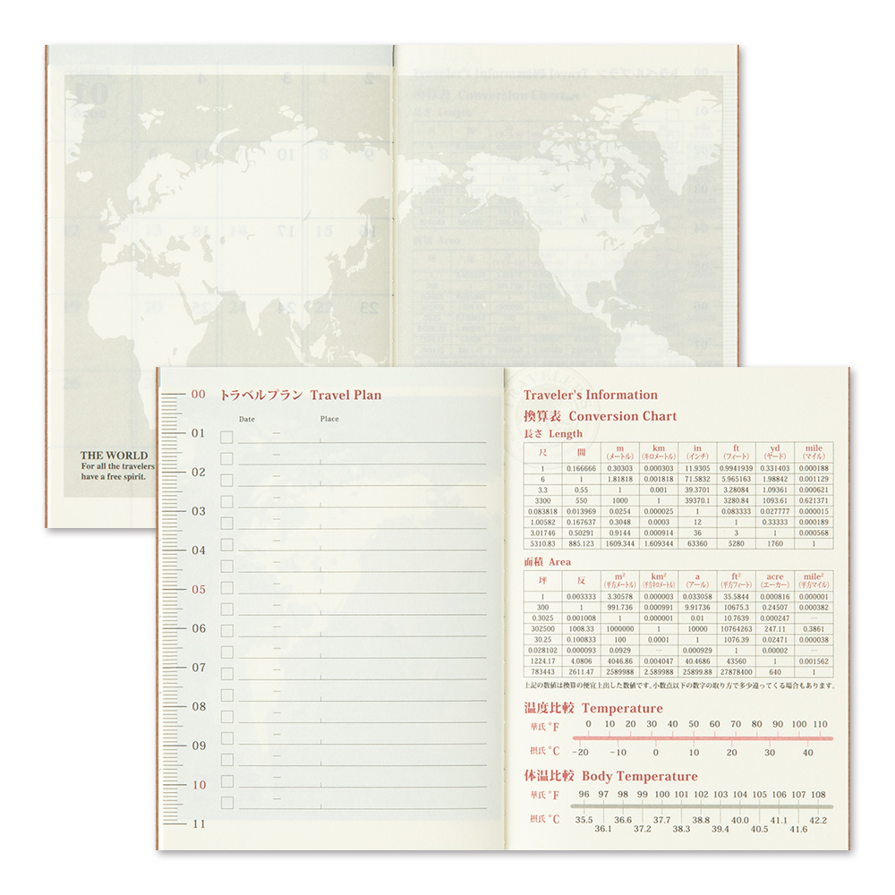 2025 Kalender (Monatsansicht) - TRAVELER'S Notebook Passport Refill