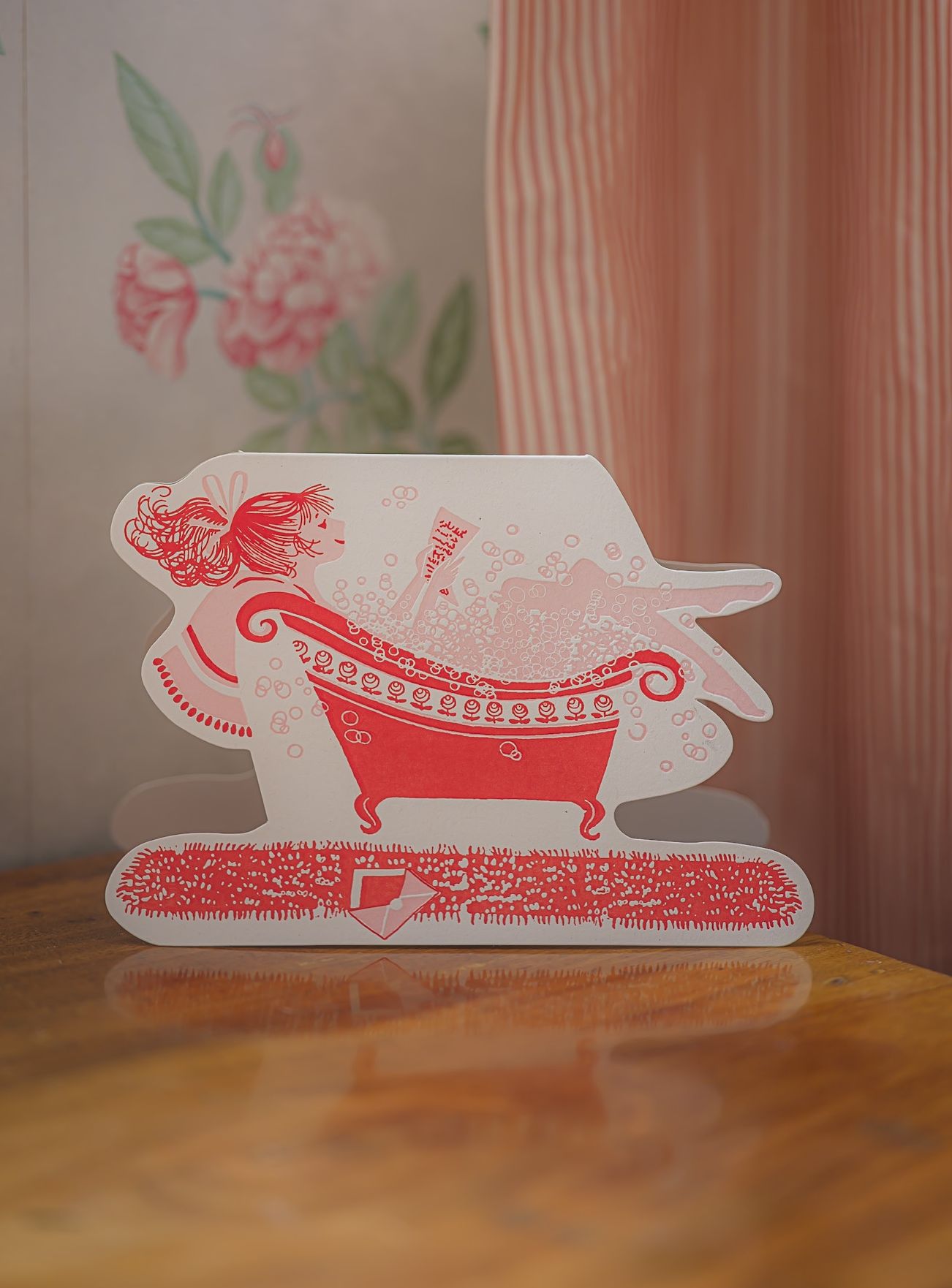 "Lady in the Bath" - 3D Klappkarte - Cut-Out Card von Archivist