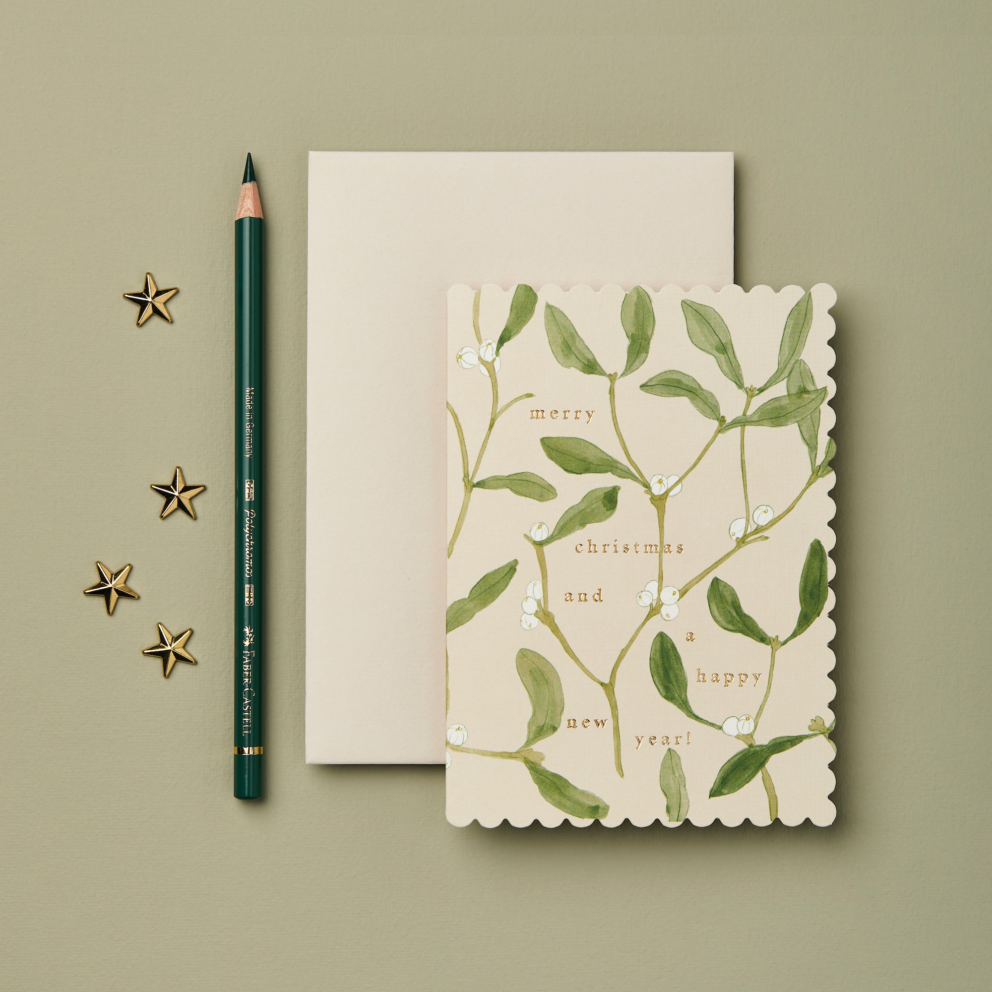 "Merry Christmas" - Mistletoe - Grußkarte von Wanderlust Paper Co.