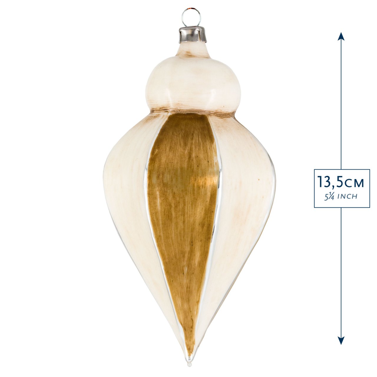Art Déco Edition "Creme - Gold“ - 10 Teile - Christbaumschmuck aus Glas