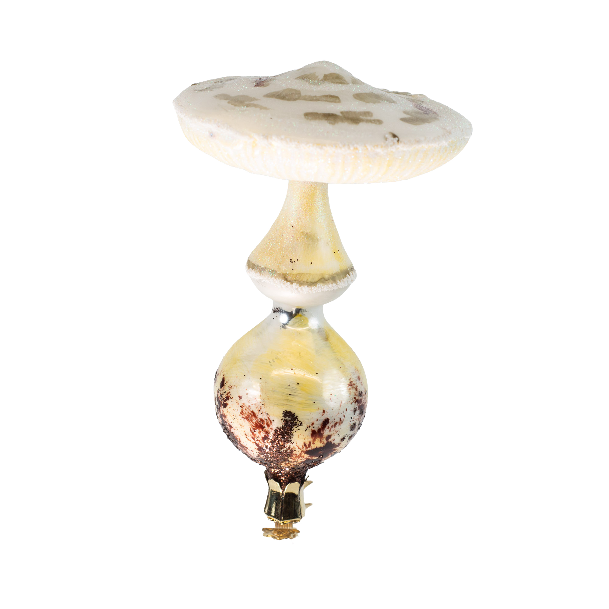 Gelber Knollenblätterpilz - Christbaumschmuck - Freigeformte Glaskunst aus Polen