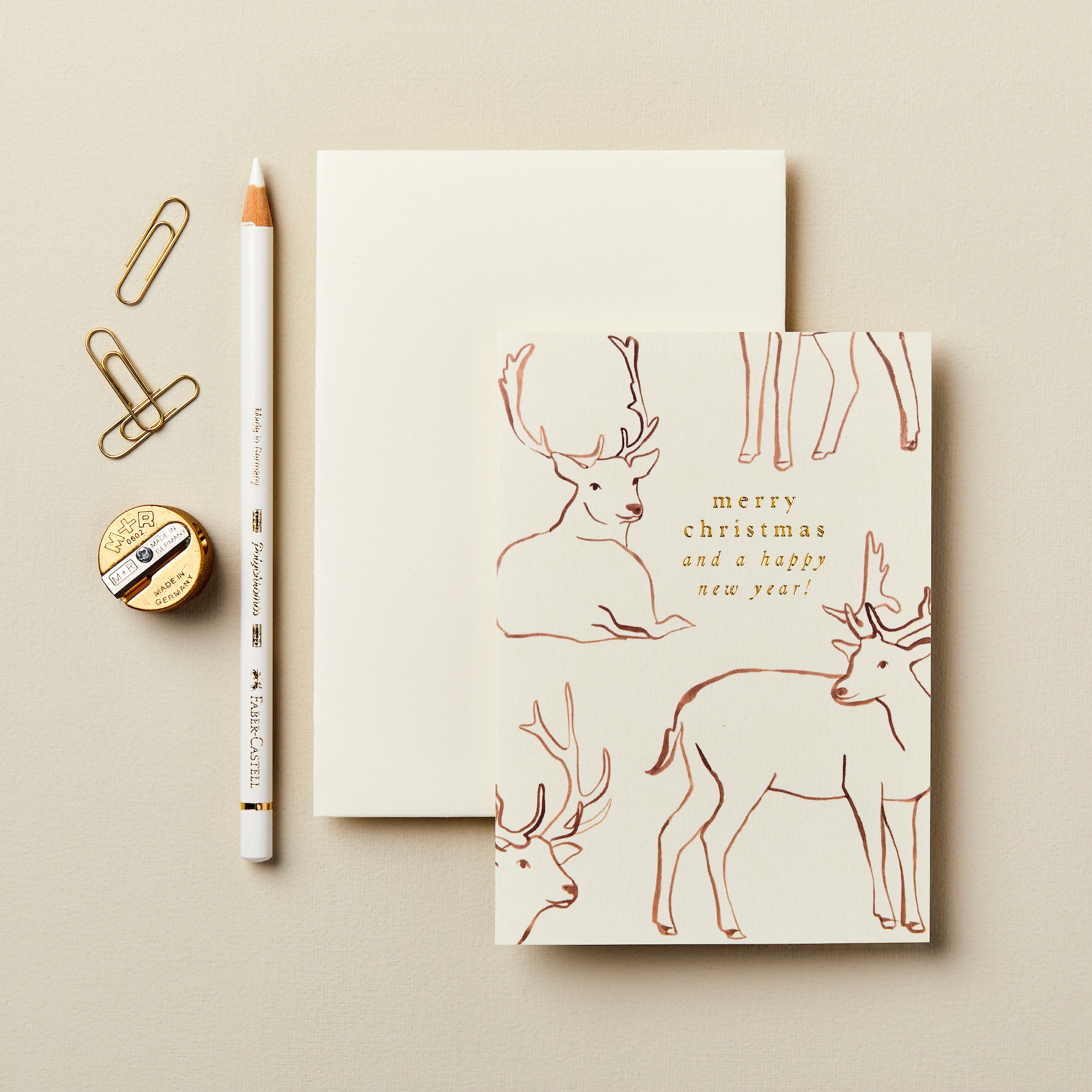 "Merry Christmas" - Reindeer - Grußkarte von Wanderlust Paper Co.