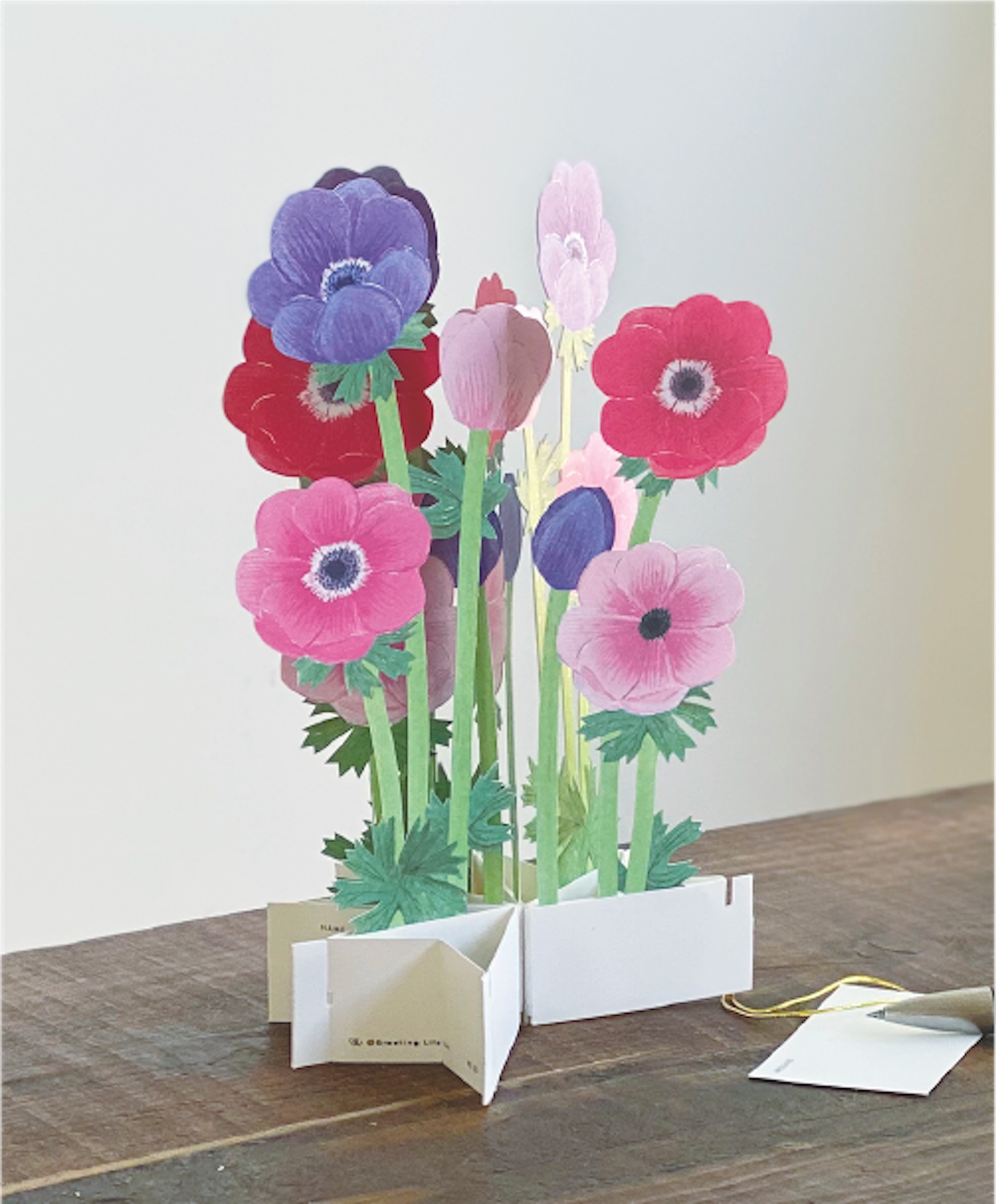 "Happy Birthday" Windröschen / Anemone - 3D Blooming Card