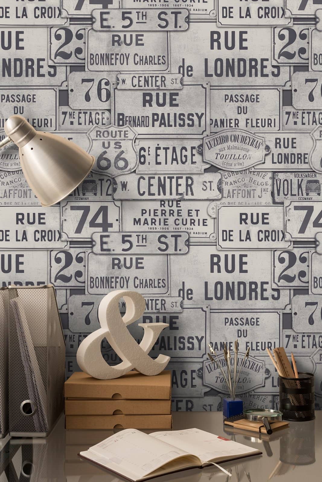 Tapete STREET SIGNS NEUTRAL von MINDTHEGAP aus der Kategorie MIND THE GAP mit der Artikelnummer WP20035
