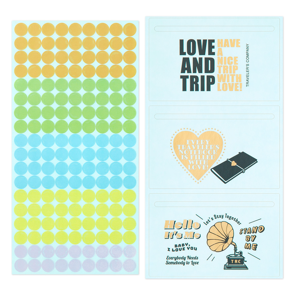 2025 Sticker Set „Love and Trip“ von TRAVELER'S COMPANY JAPAN aus der Kategorie Einlagen und Zubehör für Größe "Regular" mit der Artikelnummer 84808006