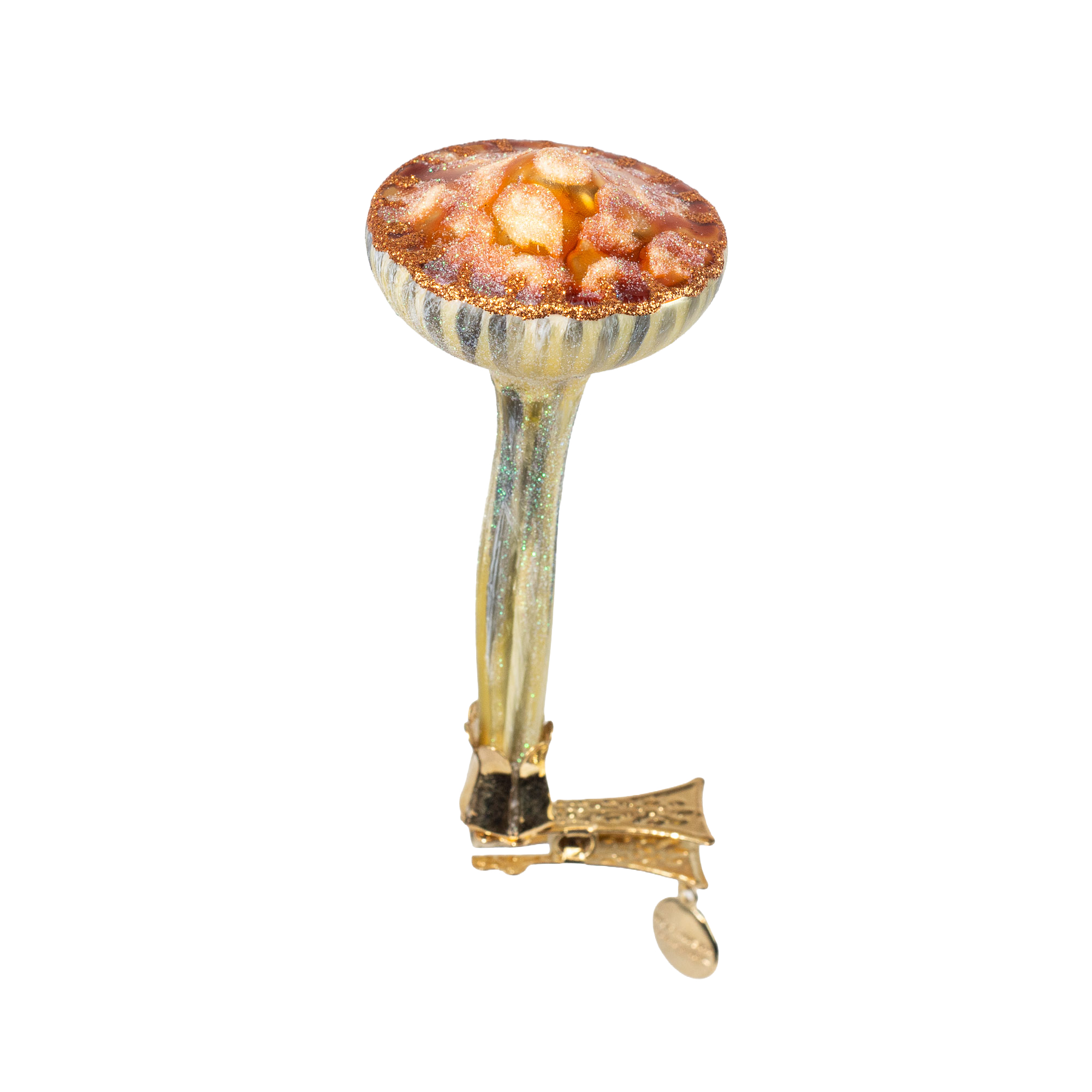 Pilz braun/gelb - Christbaumschmuck - Freigeformte Glaskunst aus Polen