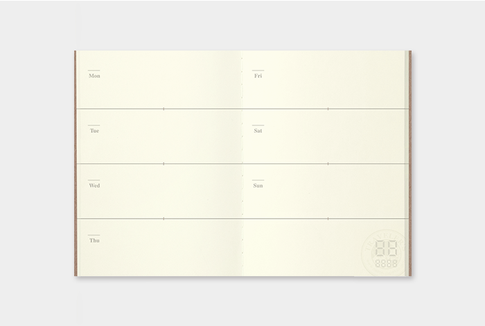007 - freier Kalender (Wochenansicht) - TRAVELER'S Notebook Refill Passport-14327006-TRAVELER'S COMPANY JAPAN-Einlagen und Zubehör für Größe "Passport" 007 - freier Kalender (Wochenansicht) - TRAVELER'S Notebook Refill Passport von TRAVELER'S COMPANY JAPAN aus der Kategorie Einlagen und Zubehör für Größe "Passport" mit der Artikelnummer 14327006