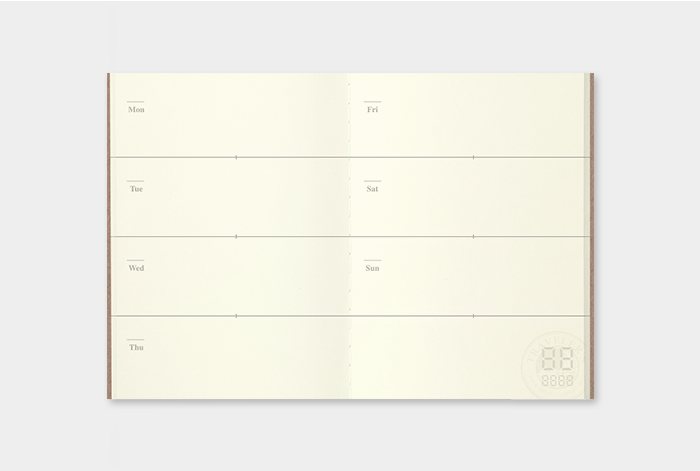 007 - freier Kalender (Wochenansicht) - TRAVELER'S Notebook Refill Passport