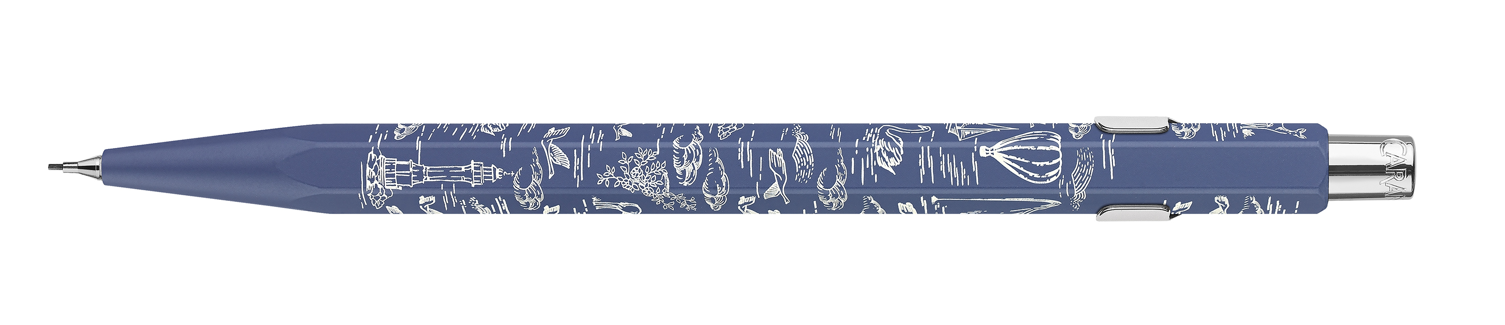 Set Kugelschreiber & Minenhalter 849™ Toile de Jouy Weiß & Blau - Sonderedition