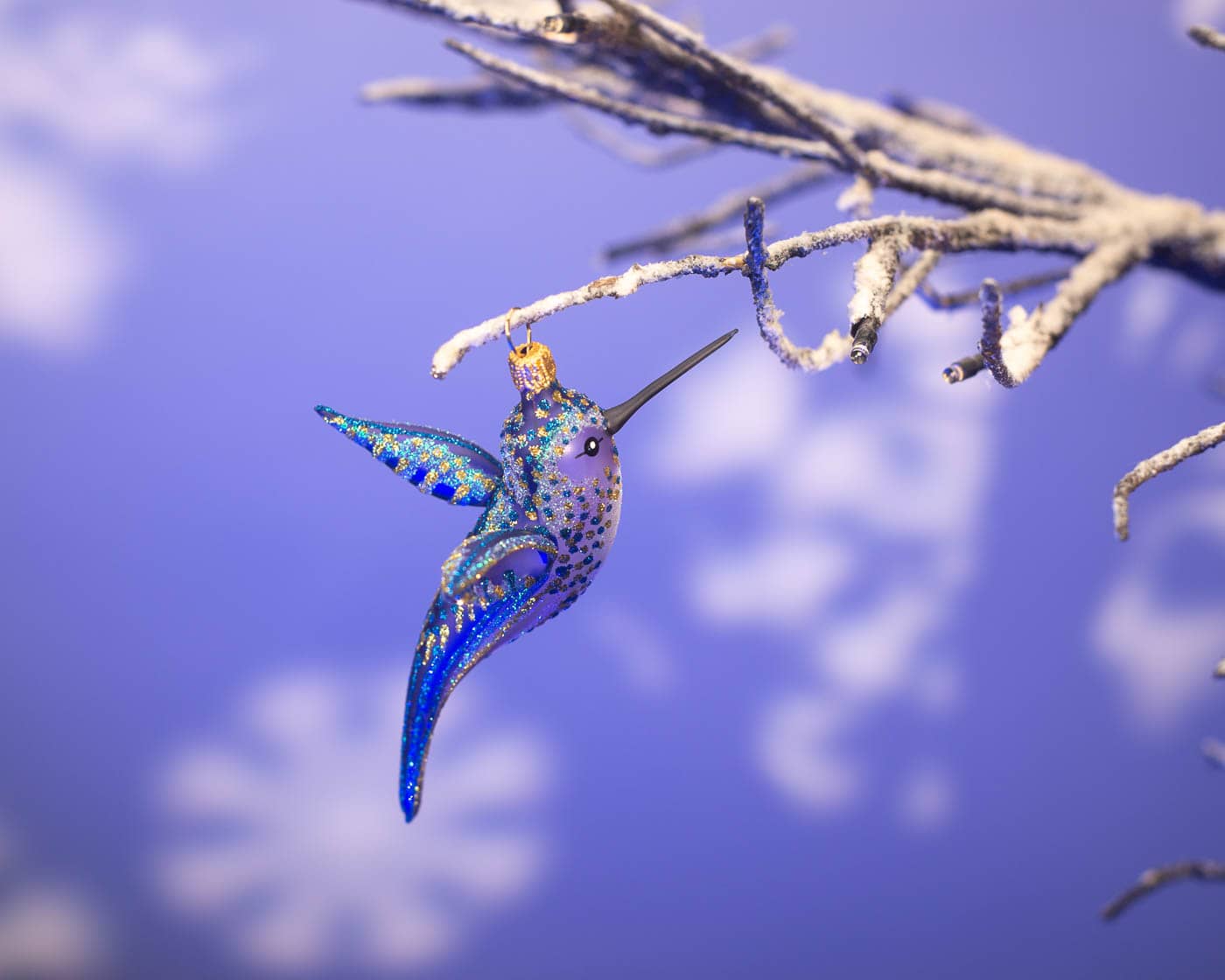Kolibri lila - Christbaumschmuck aus Glas