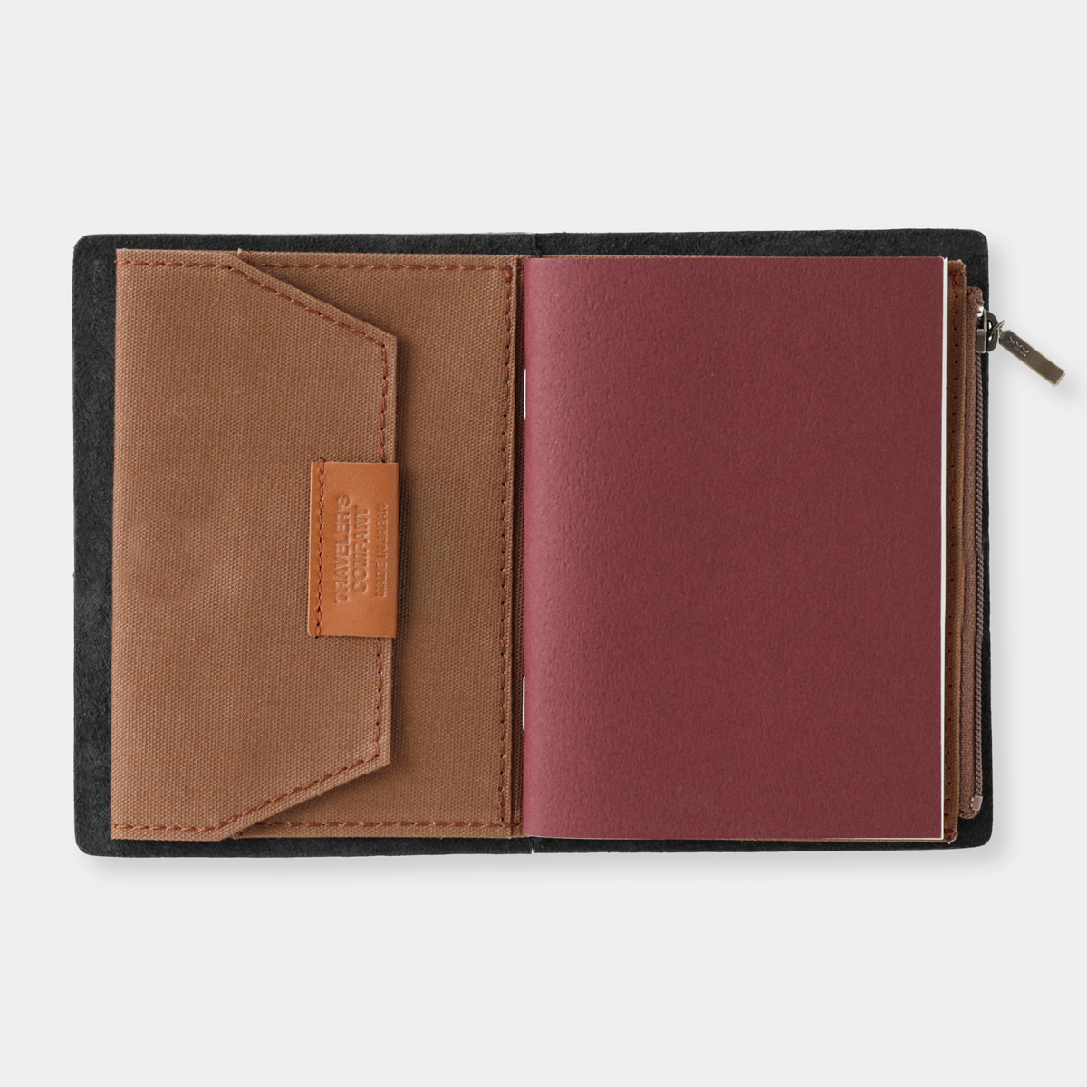 Zipper Case Baumwolle "Coffee" - TRAVELER'S FACTORY Notebook Refill Passport