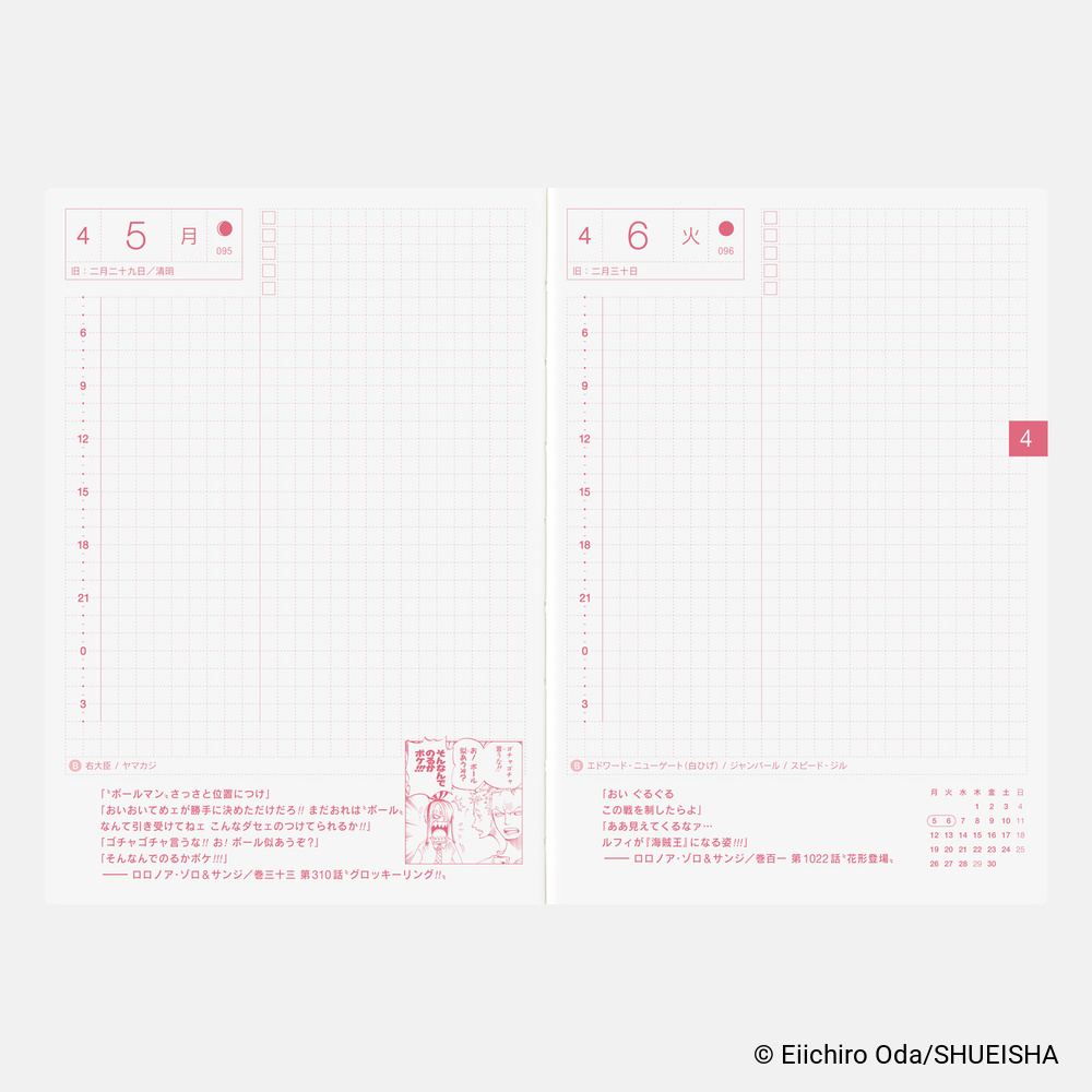 Kalenderbuch A6 Original 2027 – One Piece Edition, japanisch | Hobonichi