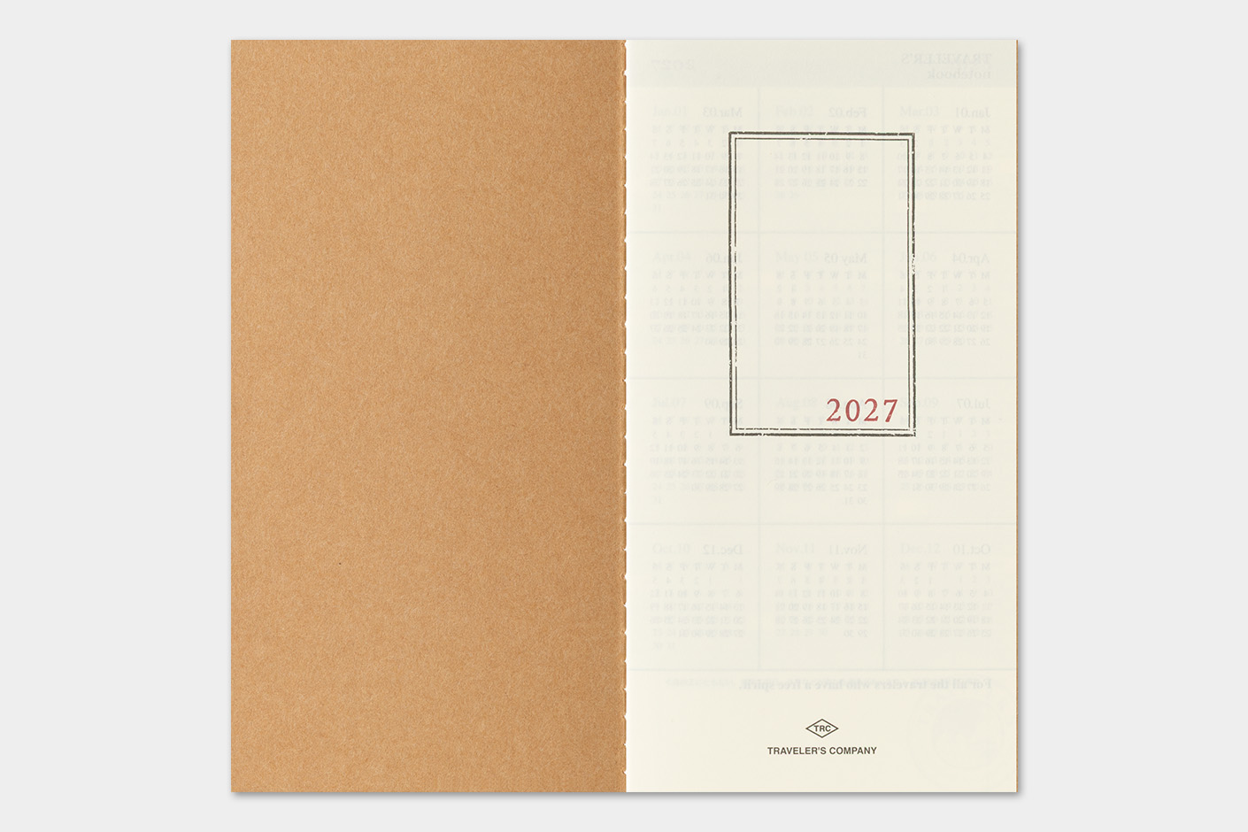 2027 Kalender (Monatsansicht) - TRAVELER'S Notebook Refill