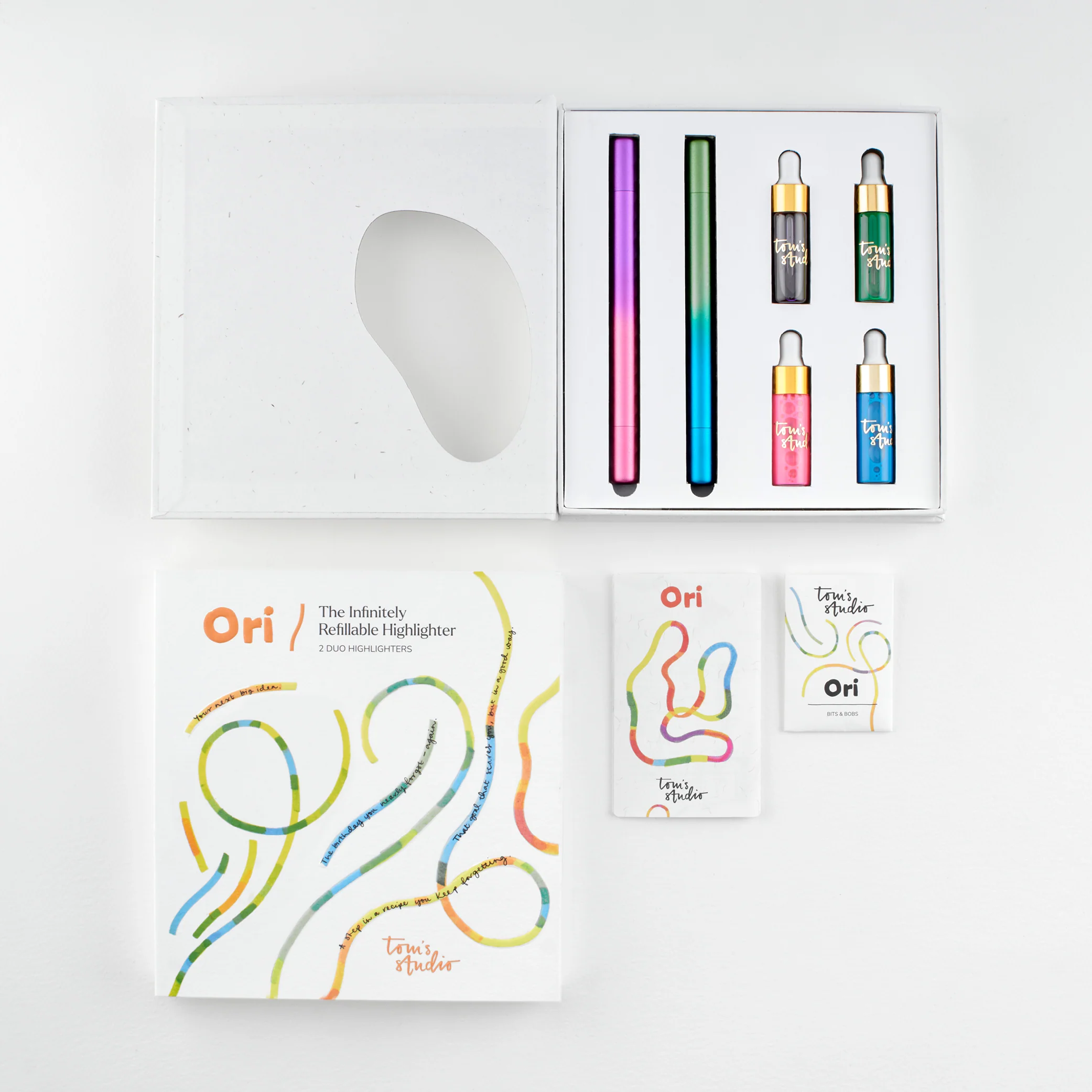 Ori 2er Set - Blue/Green + Pink/Purple - Nachfüllbare Marker von Tom's Studio