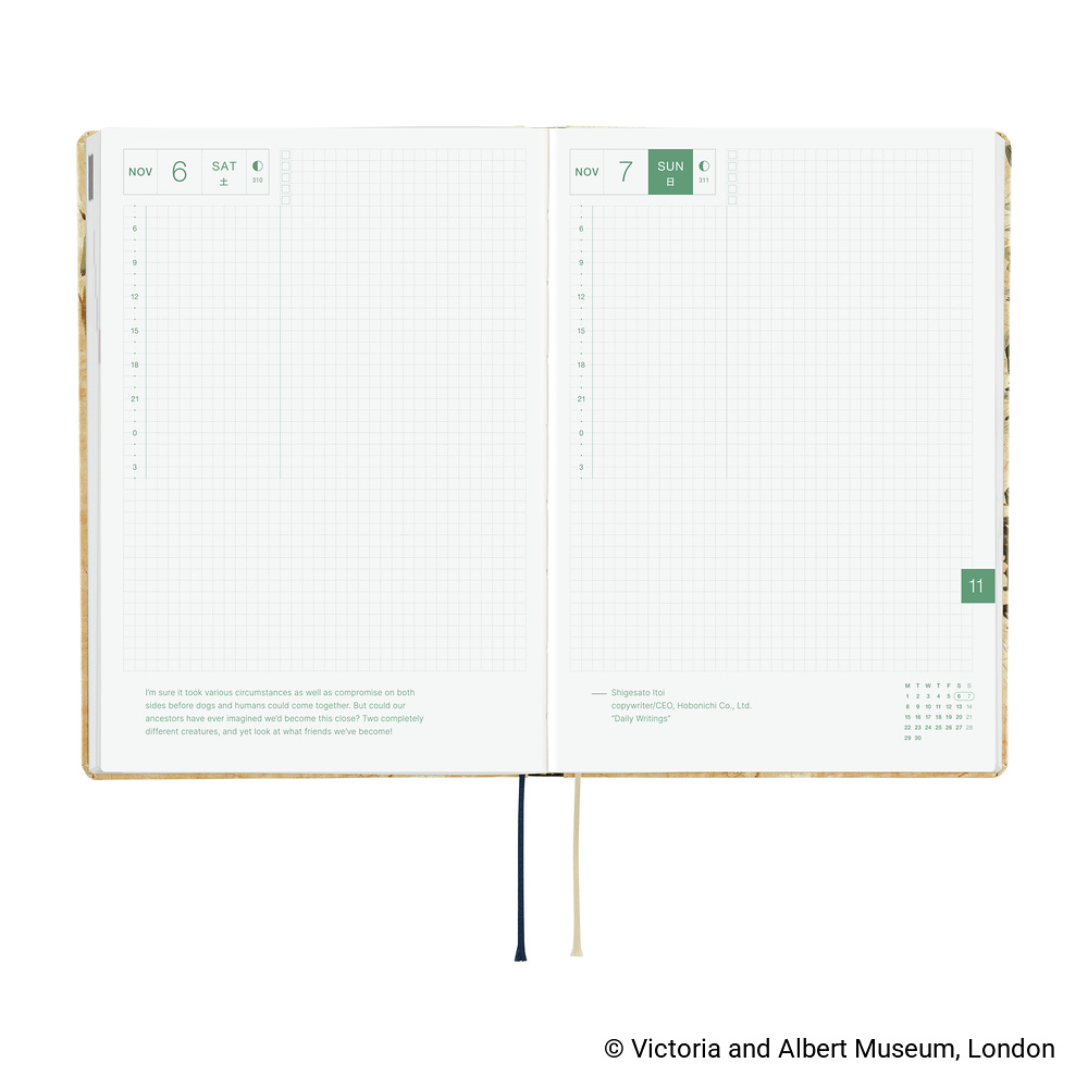 HON A5 2027 englisch – V&A Series: Vine | Hobonichi