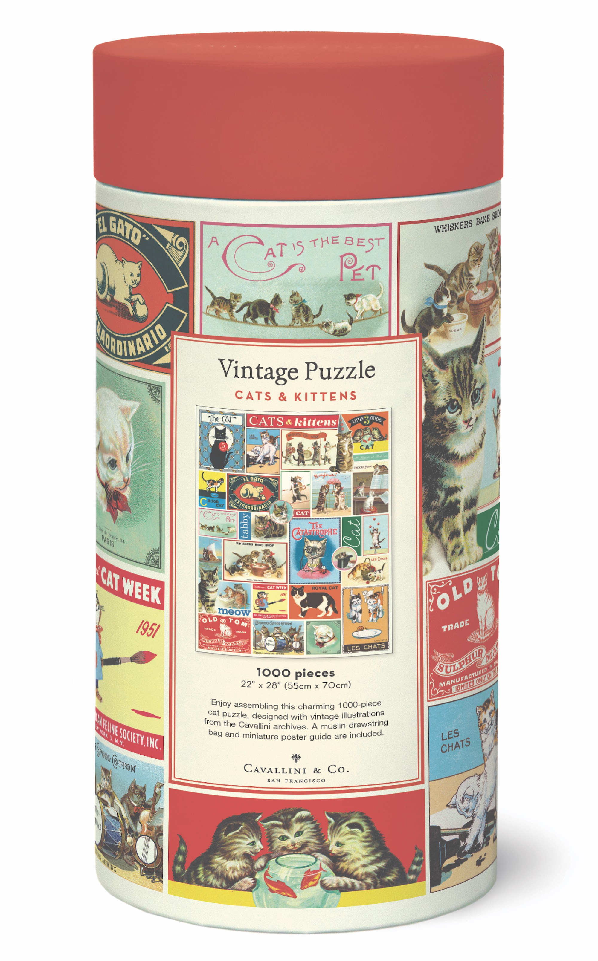 Cats & Kittens - Vintage Puzzle von Cavallini - 1.000 Teile