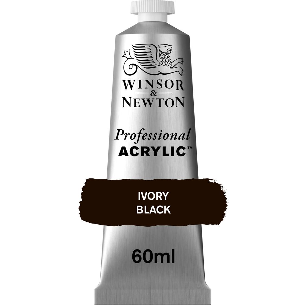 331 - Ivory Black - 60ml Professional Acrylic von Winsor&Newton - S1