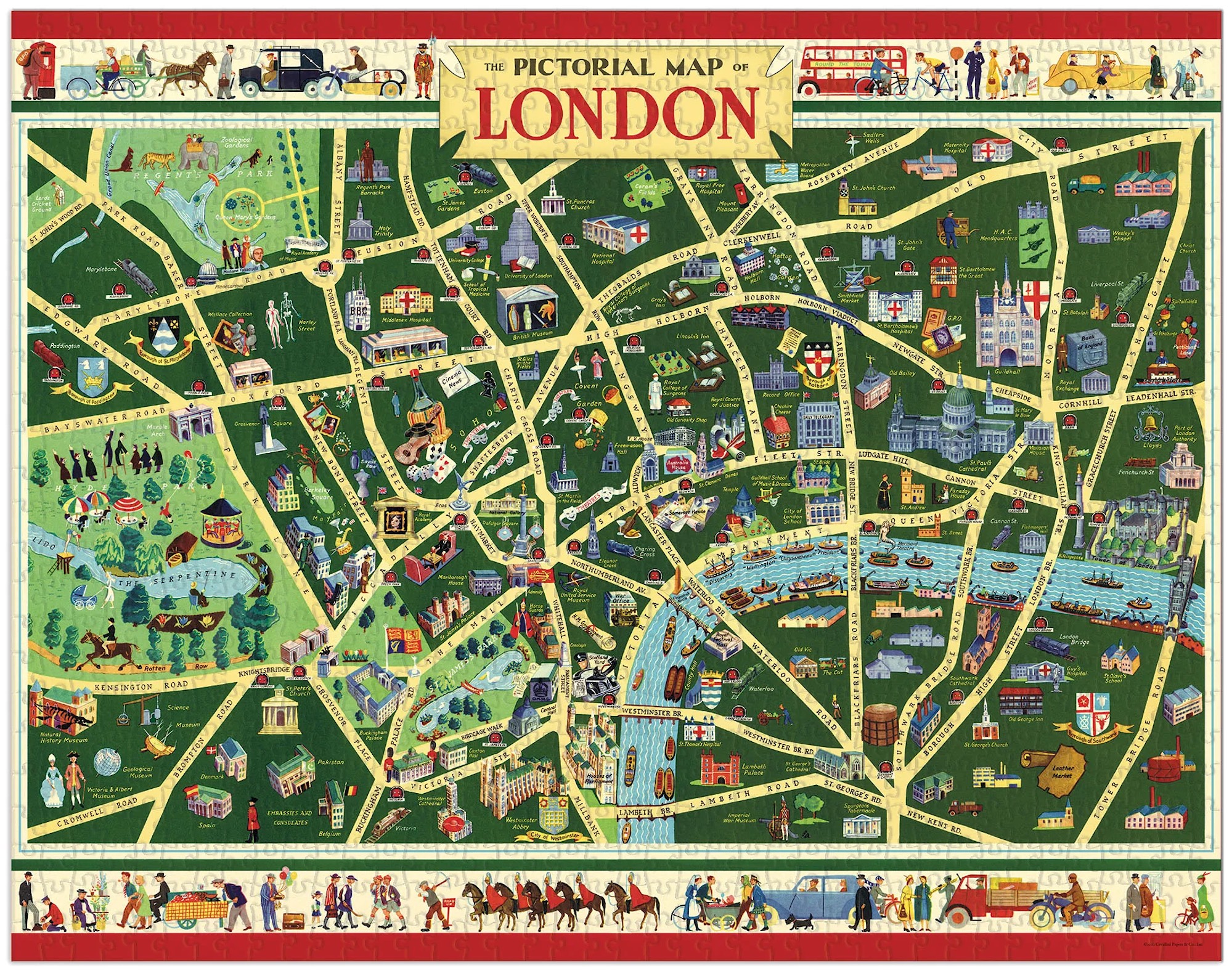 Map of London - Vintage Puzzle von Cavallini - 1.000 Teile Map of London - Vintage Puzzle von Cavallini - 1.000 Teile