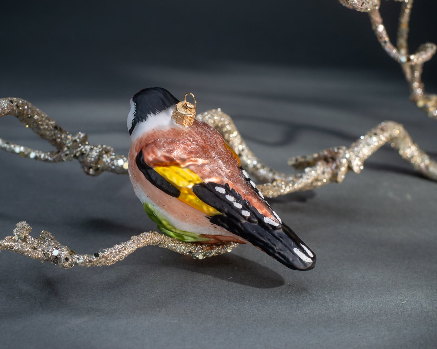 Stieglitz - Christbaumschmuck aus Glas von Hanco aus der Kategorie Christbaumschmuck mit der Artikelnummer 2060.01