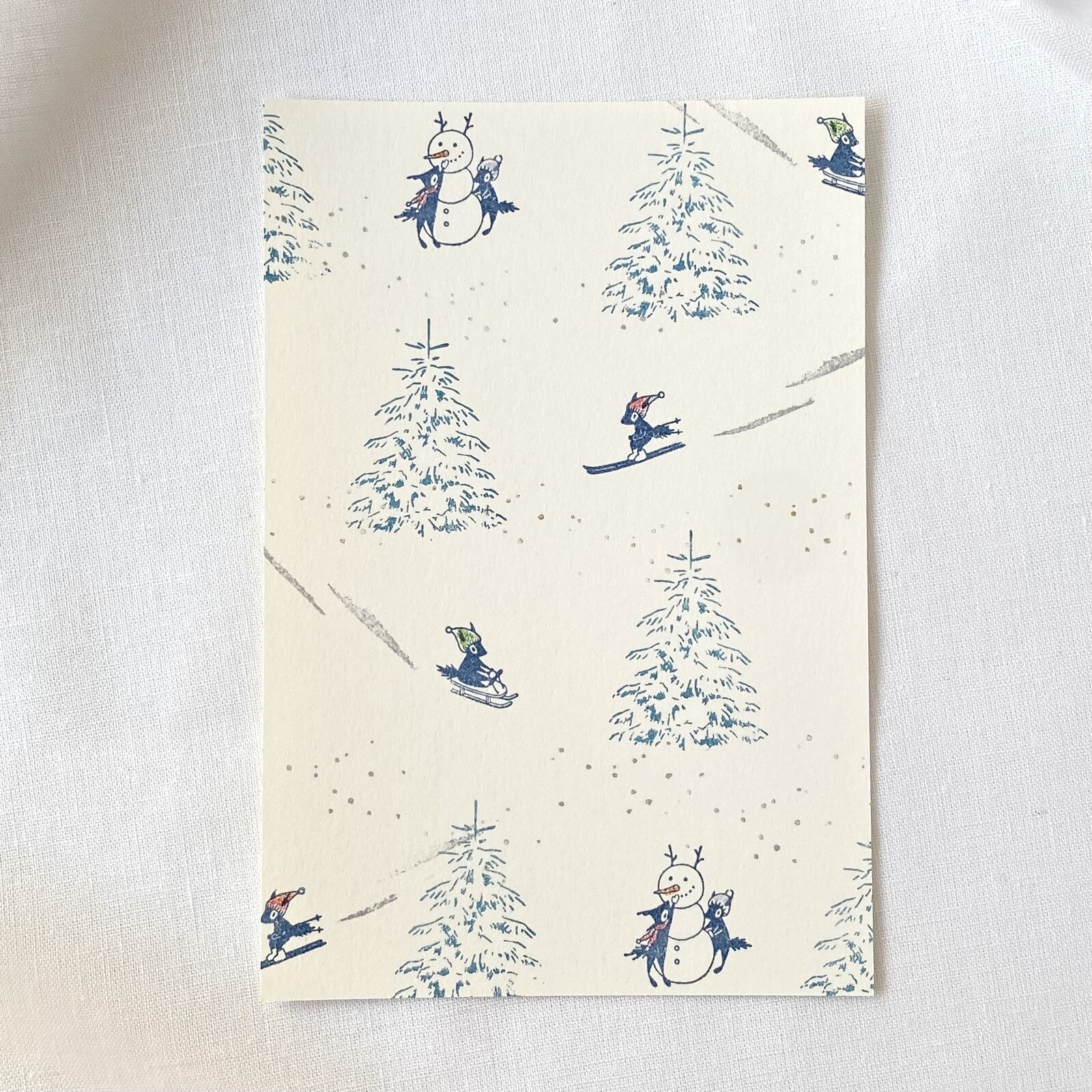 Eichhörnchen auf Schlitten - Japanischer Stempel