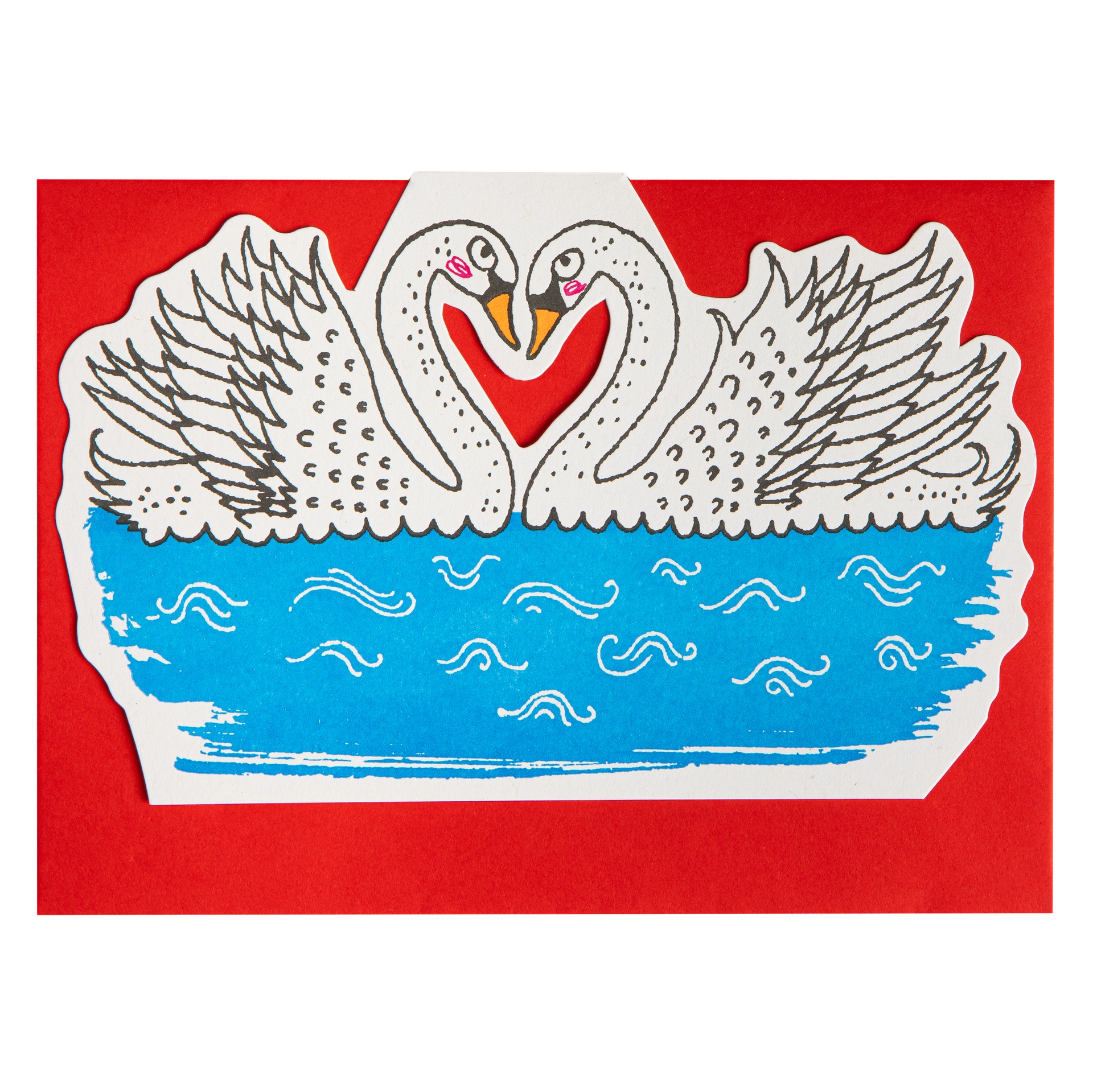 "Two Swans" - 3D Klappkarte - Cut-Out Card von Archivist