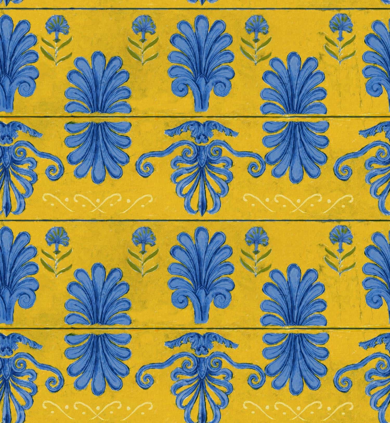 Tapete MYKONOS VILLA MOTIF Lemon von MINDTHEGAP aus der Kategorie MIND THE GAP mit der Artikelnummer WP30044