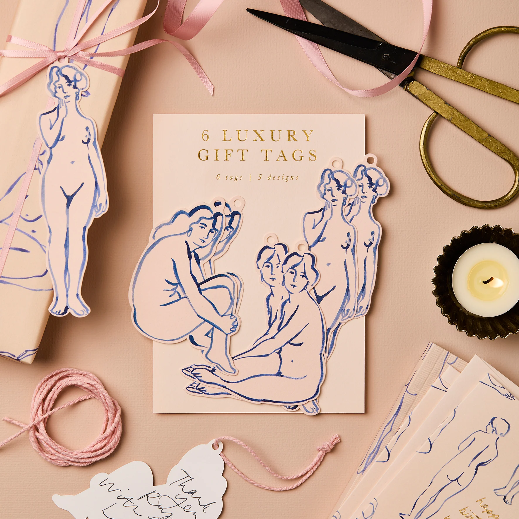 "Blue Nudes" Gift Tags von Wanderlust Paper Co. "Blue Nudes" Gift Tags von Wanderlust Paper Co.