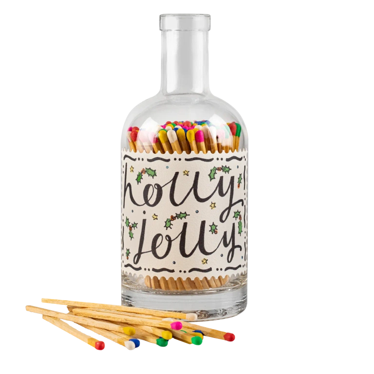 Streichhölzer "Holly Jolly" im Glas - Streichholzflasche von Archivist
