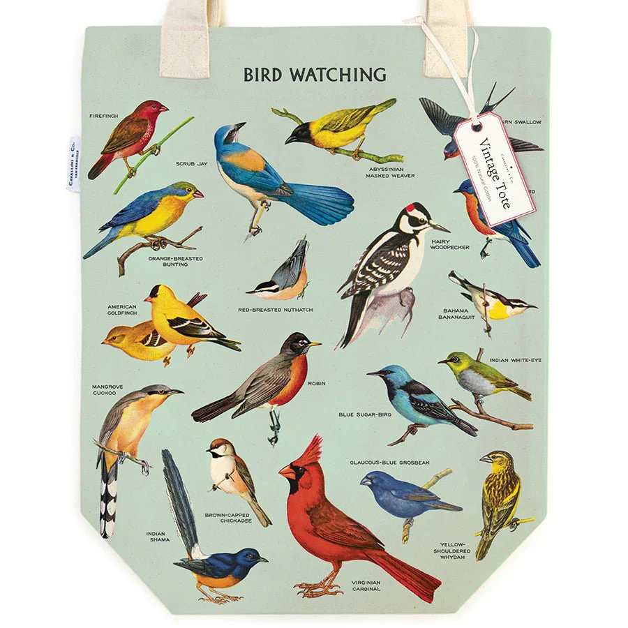 Birdwatching - Vintage Baumwoll-Tragetasche von Cavallini