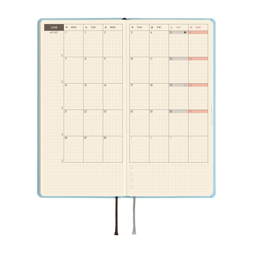 Weeks 2027 englisch – Colors: Sea Glass | Hobonichi