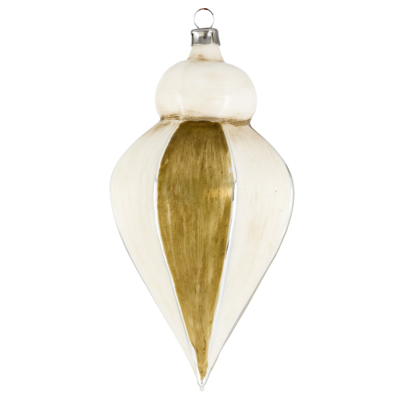 Art Déco Edition "Creme - Gold“ - 10 Teile - Christbaumschmuck aus Glas